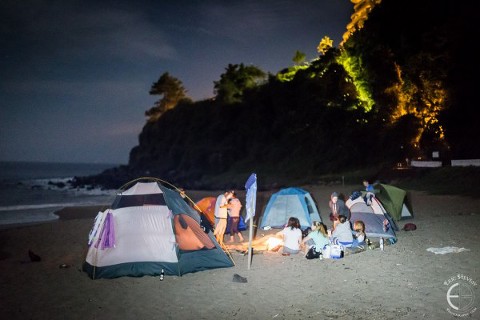 Camping on Jungmun Beach